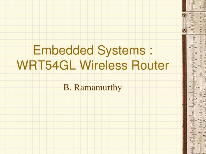 embedded systems wrt54gl wireless router