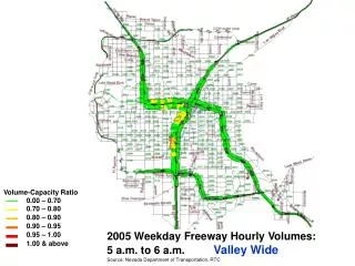 2005 Weekday Freeway Hourly Volumes: 5 a.m. to 6 a.m.	 Valley Wide