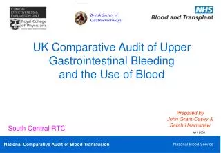 UK Comparative Audit of Upper Gastrointestinal Bleeding and the Use of Blood