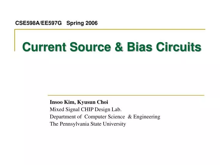 current source bias circuits