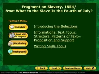 Fragment on Slavery, 1854/ from What to the Slave Is the Fourth of July?