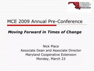 MCE 2009 Annual Pre-Conference