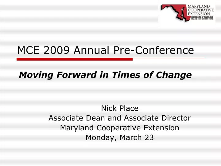 mce 2009 annual pre conference