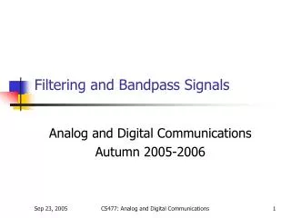 Filtering and Bandpass Signals