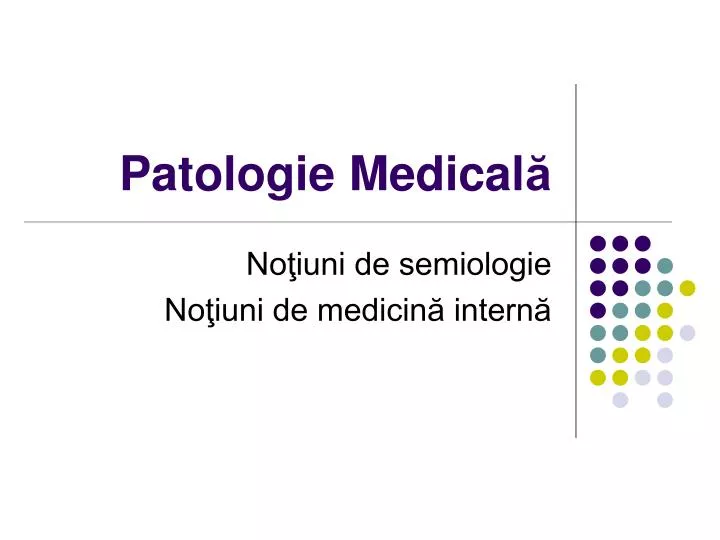 patologie medical