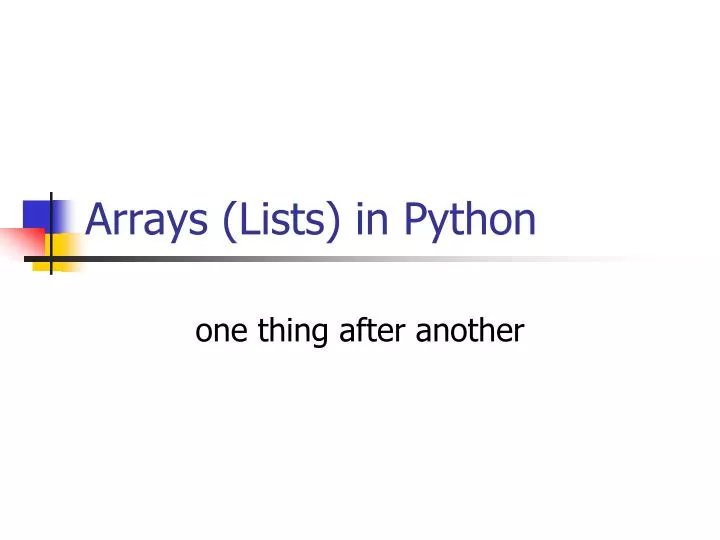 arrays lists in python