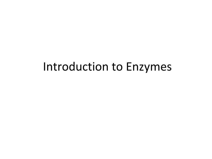 introduction to enzymes