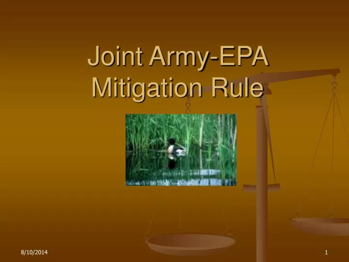 joint army epa mitigation rule