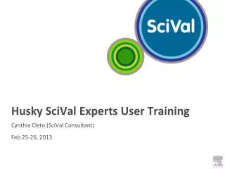 Husky SciVal Experts User Training