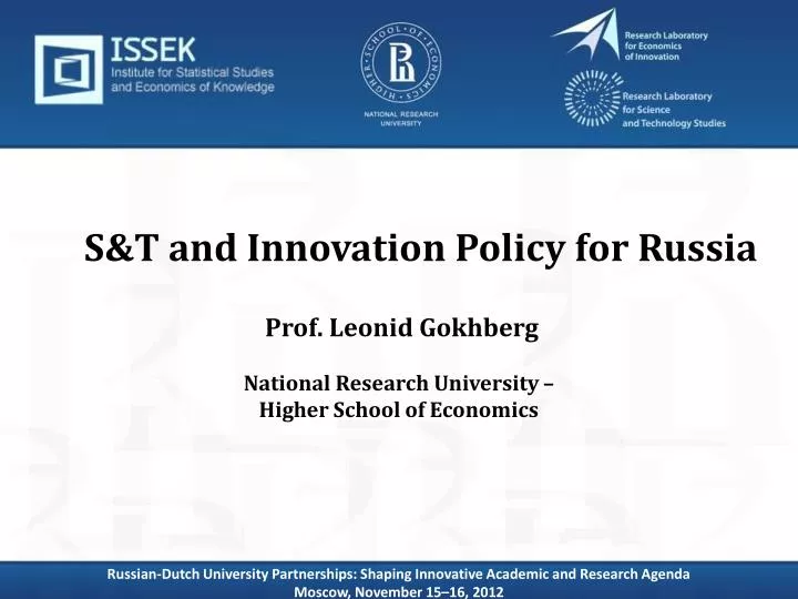 s t and innovation policy for russia