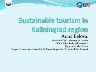 Sustainable tourism in Kaliningrad region