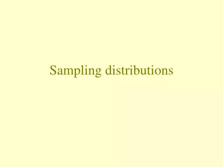 sampling distributions