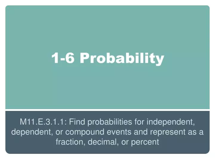 1 6 probability