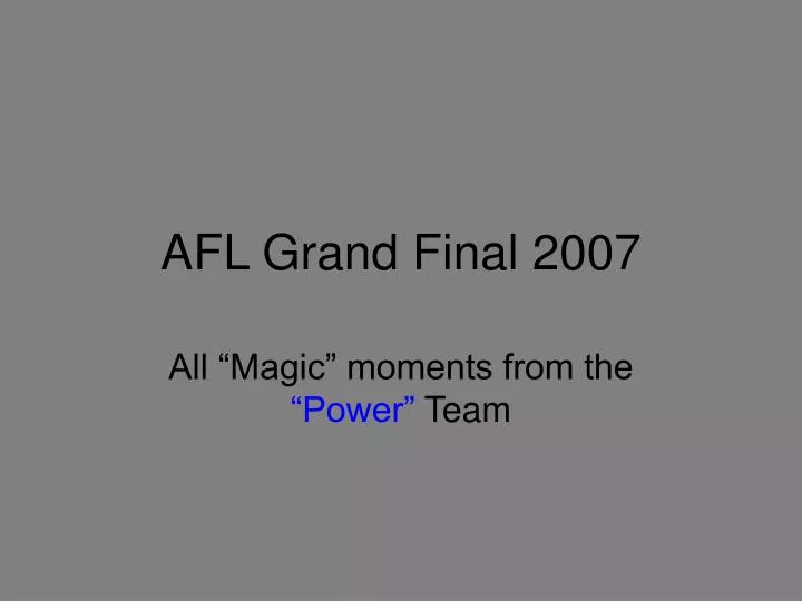 afl grand final 2007