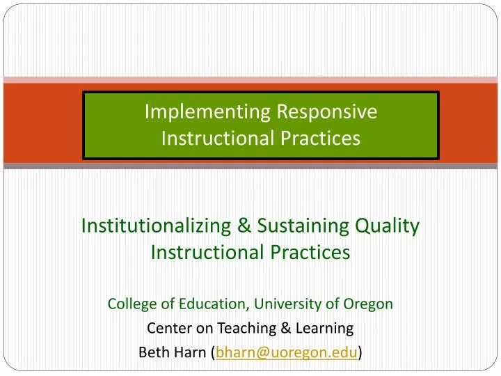 implementing responsive instructional practices