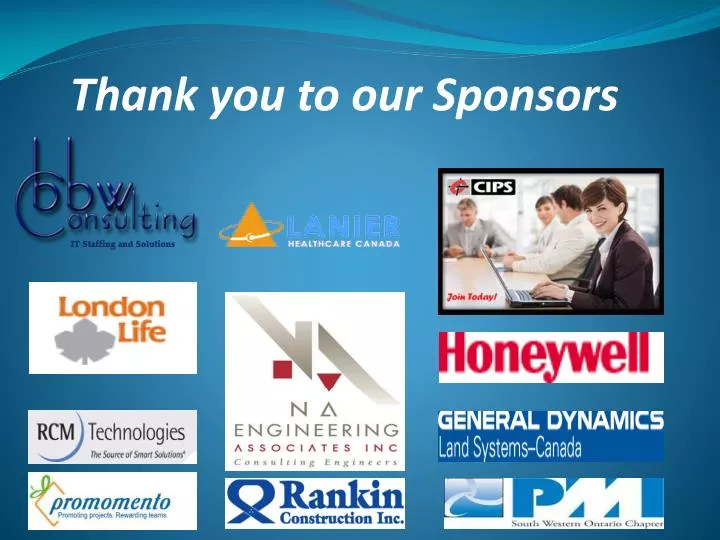 thank you to our sponsors