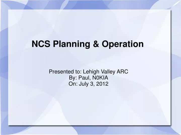 presented to lehigh valley arc by paul n0kia on july 3 2012