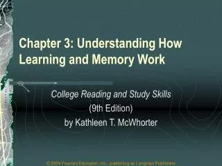 Chapter 3: Understanding How Learning and Memory Work
