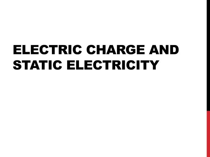 electric charge and static electricity