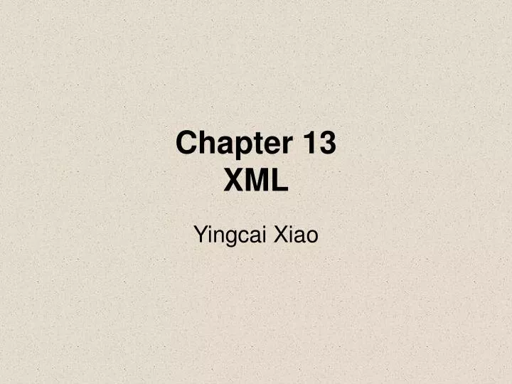 chapter 13 xml