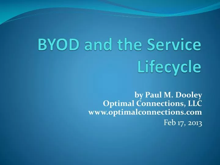 byod and the service lifecycle