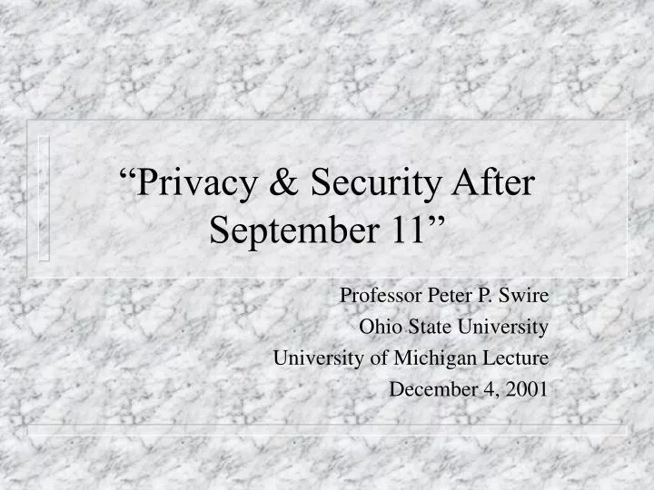 privacy security after september 11