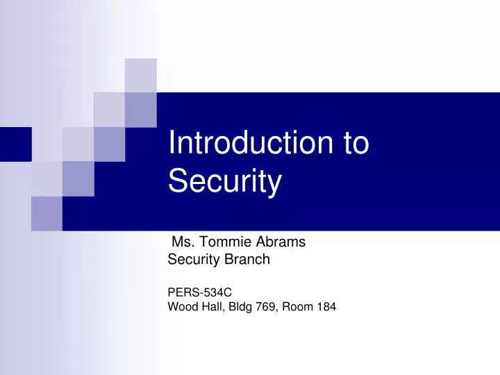 introduction to security