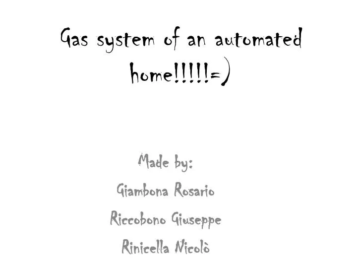 g as system of an automated home