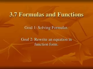 3.7 Formulas and Functions