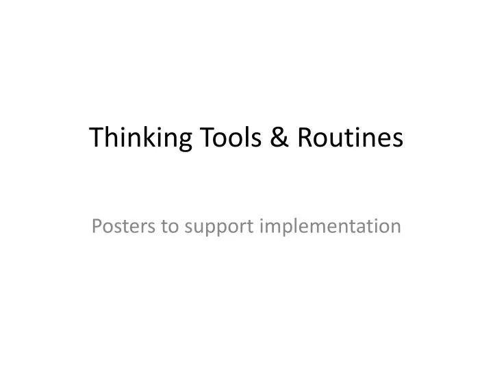 thinking tools routines