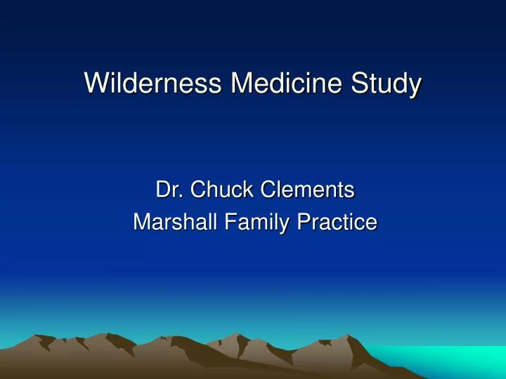 wilderness medicine study