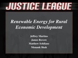 Renewable Energy for Rural Economic Development