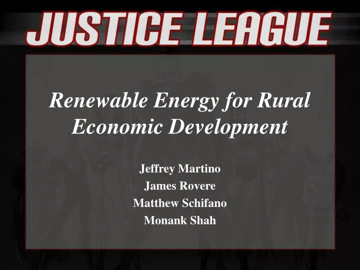 renewable energy for rural economic development