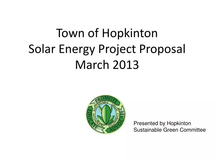 town of hopkinton solar energy project proposal march 2013