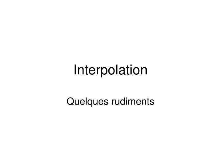 interpolation