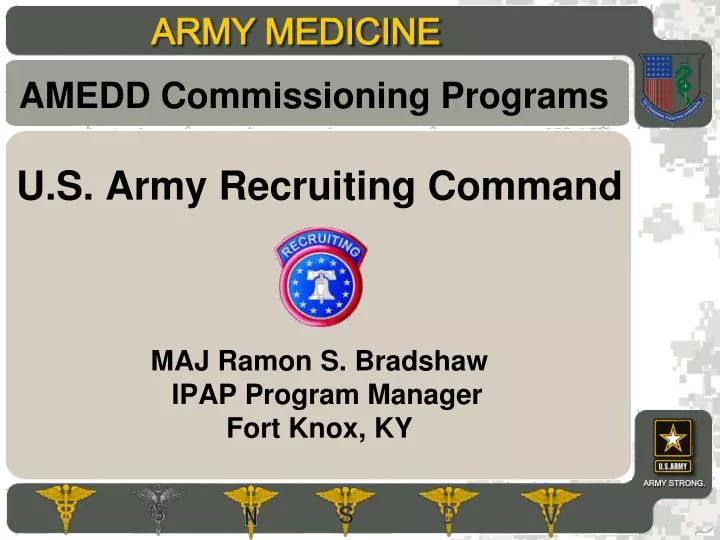 u s army recruiting command maj ramon s bradshaw ipap program manager fort knox ky