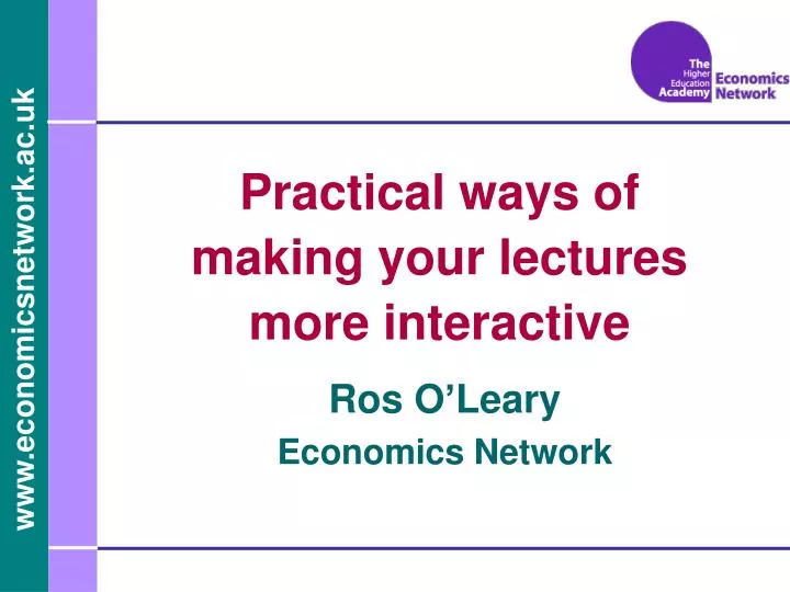 practical ways of making your lectures more interactive