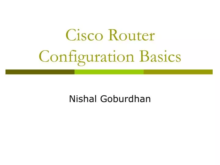 cisco router configuration basics