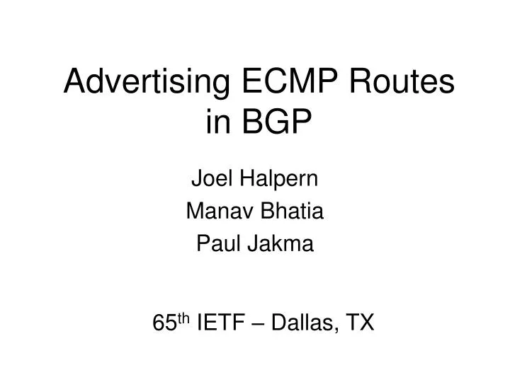 advertising ecmp routes in bgp