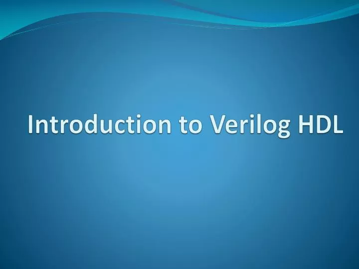 introduction to verilog hdl