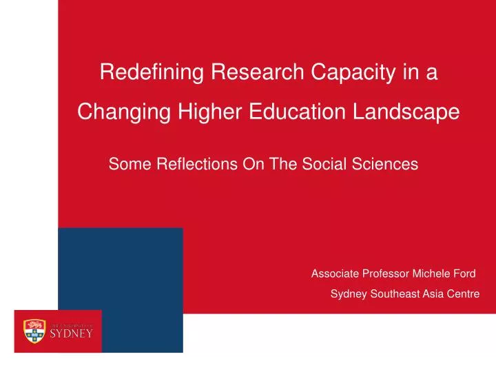 redefining research capacity in a changing higher education landscape