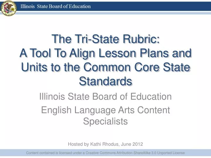 the tri state rubric a tool to align lesson plans and units to the common core state standards