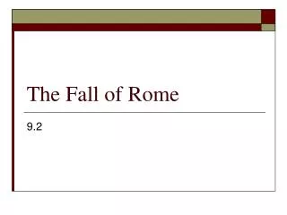 The Fall of Rome