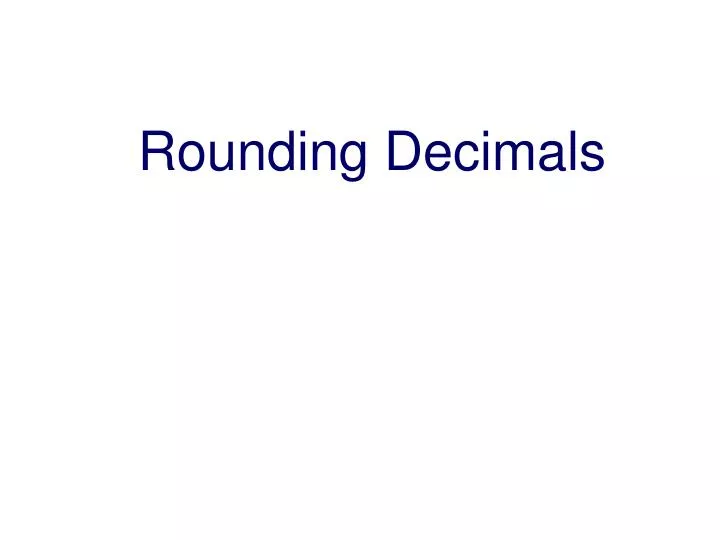 rounding decimals