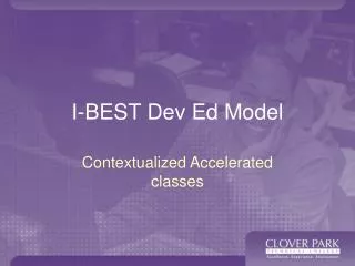 I-BEST Dev Ed Model