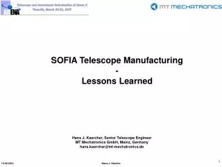SOFIA Telescope Manufacturing - Lessons Learned