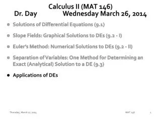 Calculus II (MAT 146) Dr. Day		Wednesday March 26, 2014