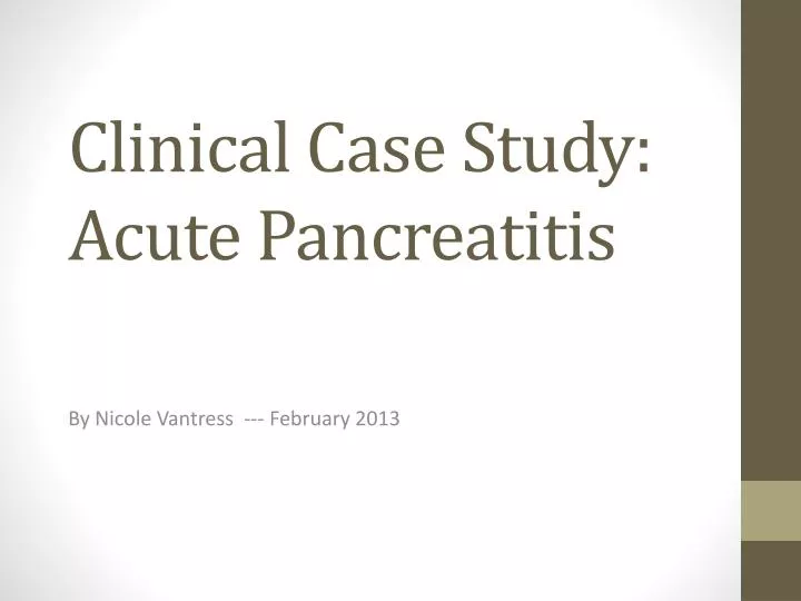 clinical case study acute pancreatitis
