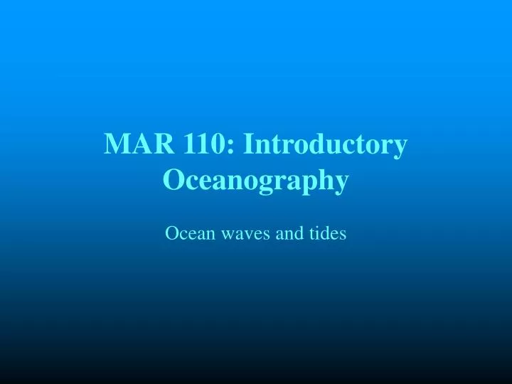 mar 110 introductory oceanography