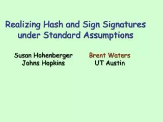 Realizing Hash and Sign Signatures under Standard Assumptions